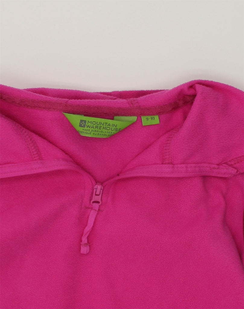 MOUNTAIN WAREHOUSE Girls Fleece Hoodie Jumper 9-10 Years Pink Polyester | Vintage Mountain Warehouse | Thrift | Second-Hand Mountain Warehouse | Used Clothing | Messina Hembry 