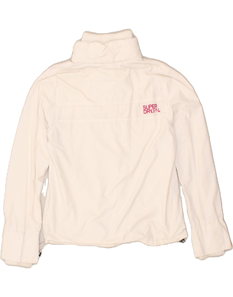 SUPERDRY Womens Windbreaker Jacket UK 18 XL Off White Nylon | Vintage Superdry | Thrift | Second-Hand Superdry | Used Clothing | Messina Hembry 