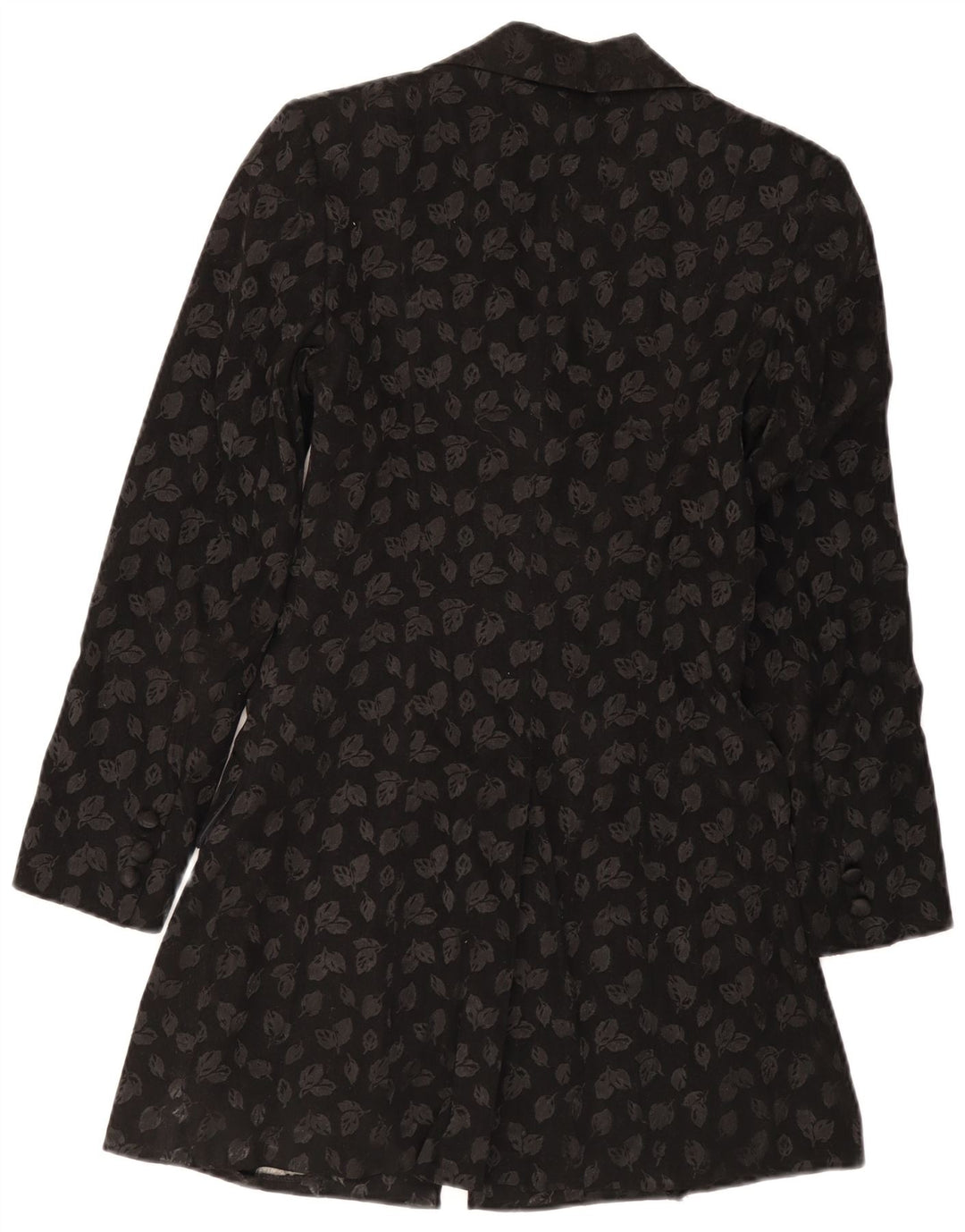 Vintage Womens Longline 6 Button Blazer Jacket IT 40 Small Black Floral