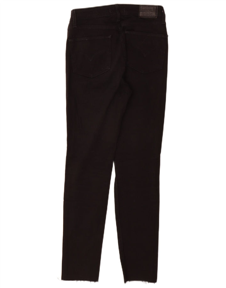 LEVI'S Womens 721 High Rise Skinny Jeans W27 L28 Black Cotton