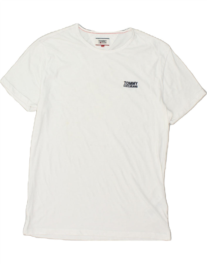 TOMMY HILFIGER Mens T-Shirt Top Medium White Cotton | Vintage Tommy Hilfiger | Thrift | Second-Hand Tommy Hilfiger | Used Clothing | Messina Hembry 