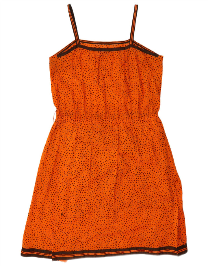 Vintage Womens Sundress UK 14 Medium Orange Spotted