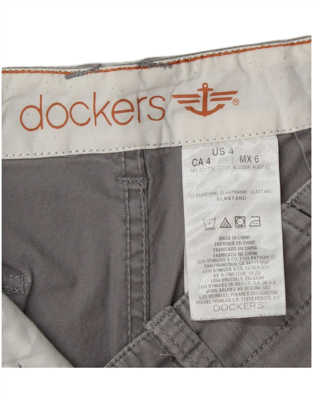 DOCKERS Womens Chino Shorts US 4 Small W28 Grey Cotton