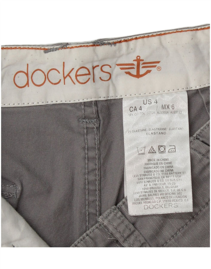 DOCKERS Womens Chino Shorts US 4 Small W28 Grey Cotton