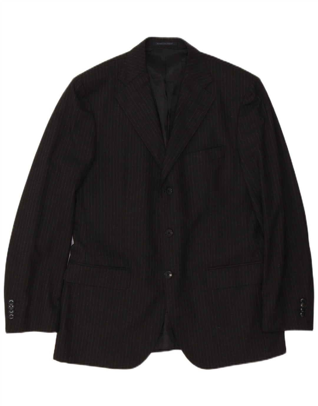 Ing Loro Piona & Co. Mens 3 Button Blazer Jacket IT 50 Large Black Striped