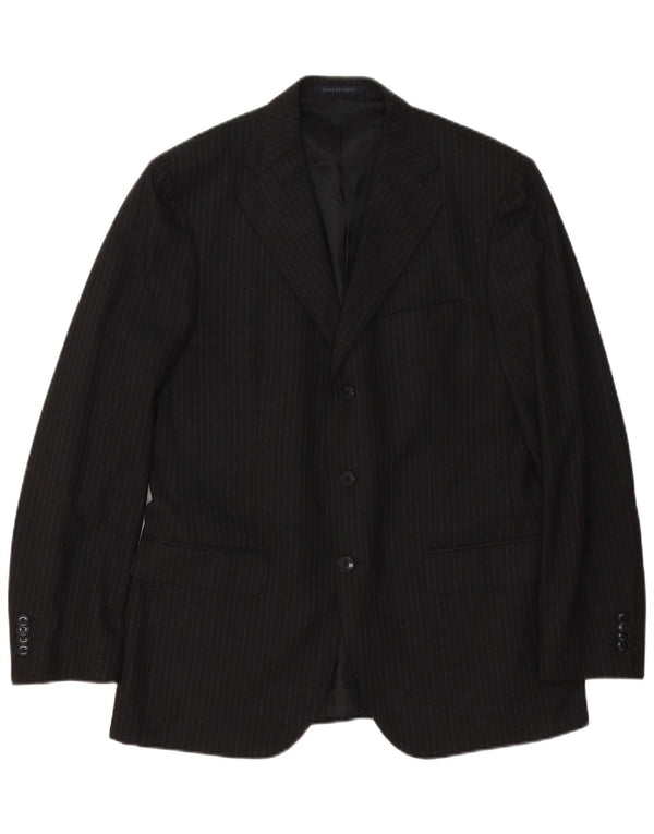 Ing Loro Piona & Co. Mens 3 Button Blazer Jacket IT 50 Large Black Striped