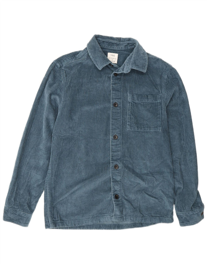 Marks & Spencer Mens Overshirt Corduroy Shirt Small Blue Cotton