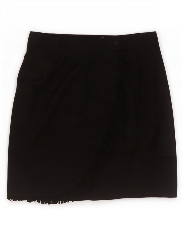 Vintage Womens Mini Wrap Skirt IT 46 Large W30 Black New Wool