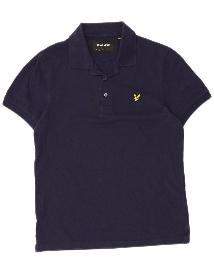 Lyle & Scott Mens Polo Shirt Small Navy Blue Cotton