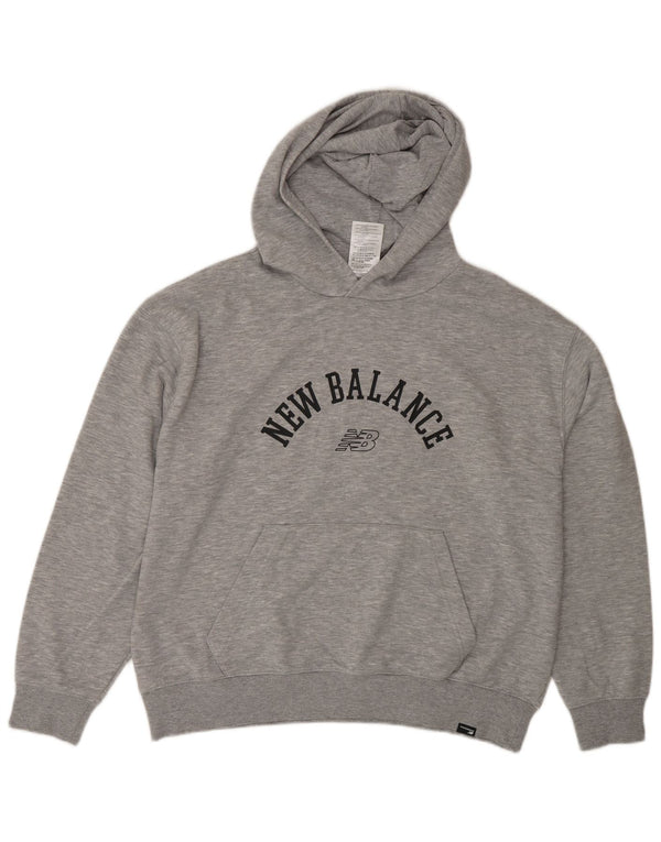 New Balance Mens Graphic Hoodie Jumper Small Grey Cotton Sports