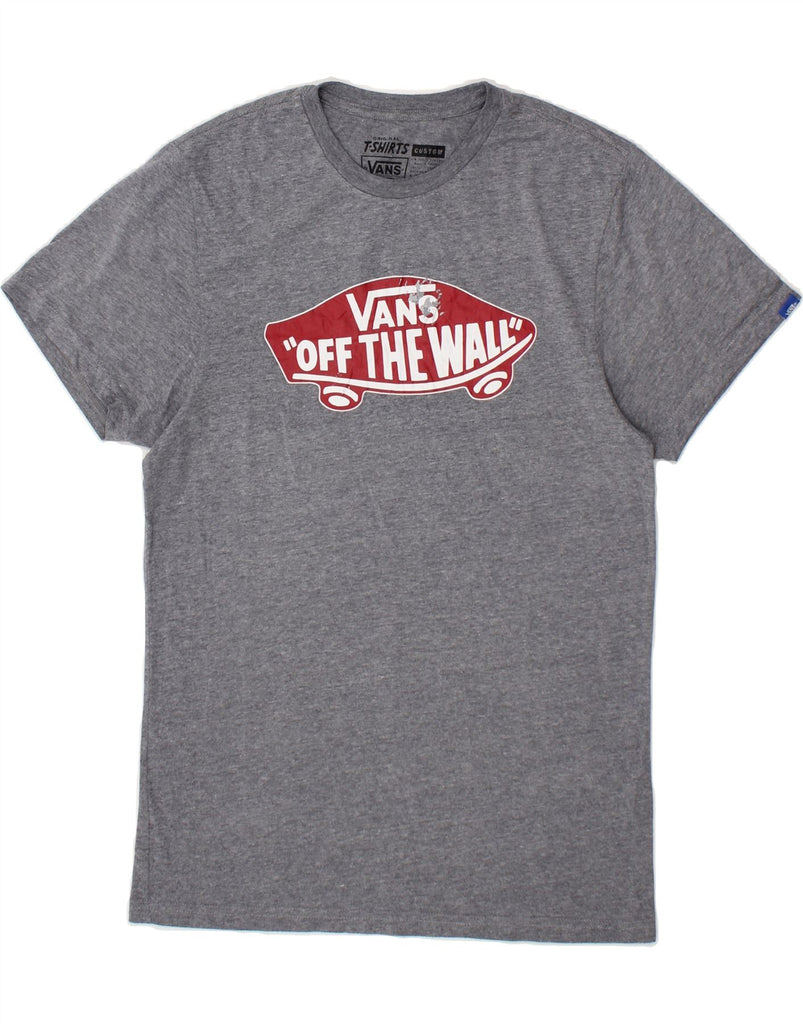 VANS Mens Custom Fit Graphic T-Shirt Top Small Grey Cotton Vintage Vans and Second-Hand Vans from Messina Hembry 