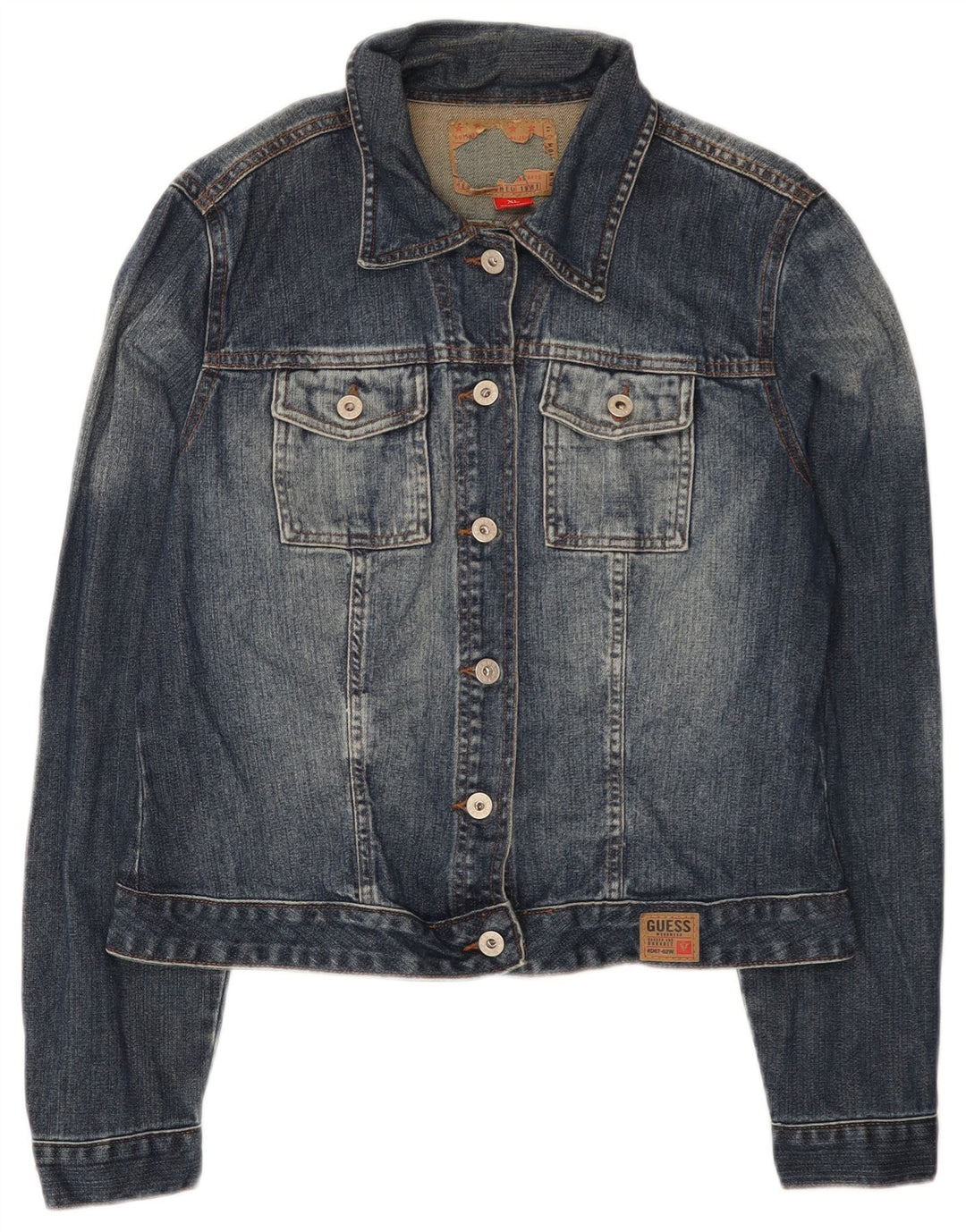 Guess Womens Denim Jacket UK 18 XL Blue Cotton