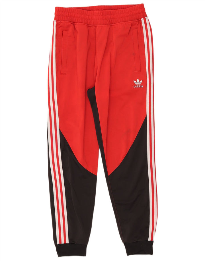 Adidas Mens Tracksuit Trousers Small  Red Colourblock Polyester