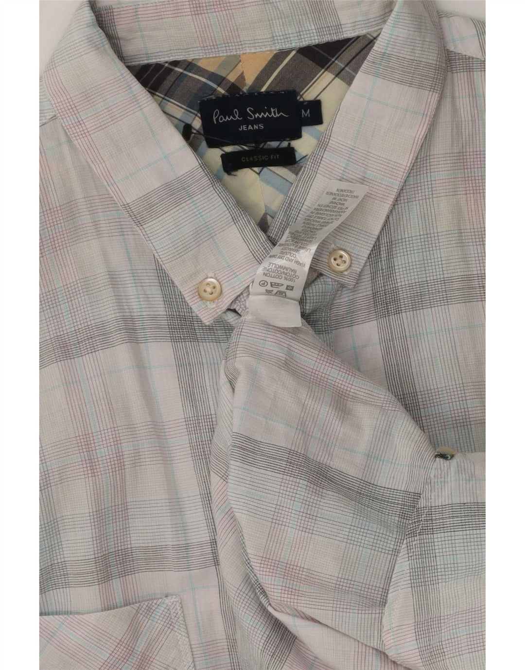 Paul Smith Mens Classic Fit Shirt Medium Multicoloured Check Cotton
