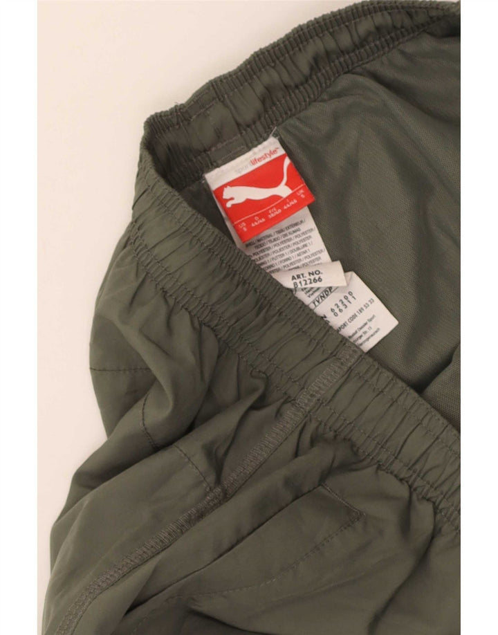 Puma Mens Graphic Tracksuit Trousers Small Khaki Polyester