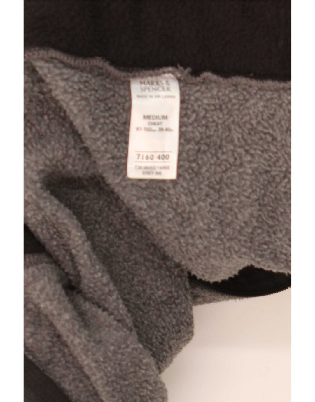 Marks & Spencer Mens Fleece Jacket UK 38 Medium Grey Polyester