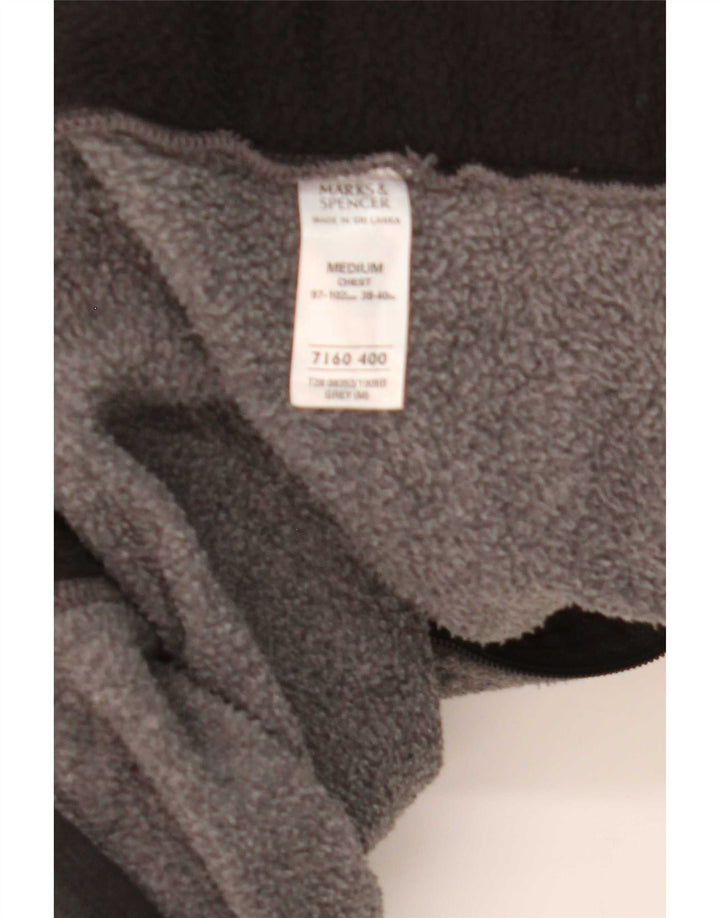 Marks & Spencer Mens Fleece Jacket UK 38 Medium Grey Polyester