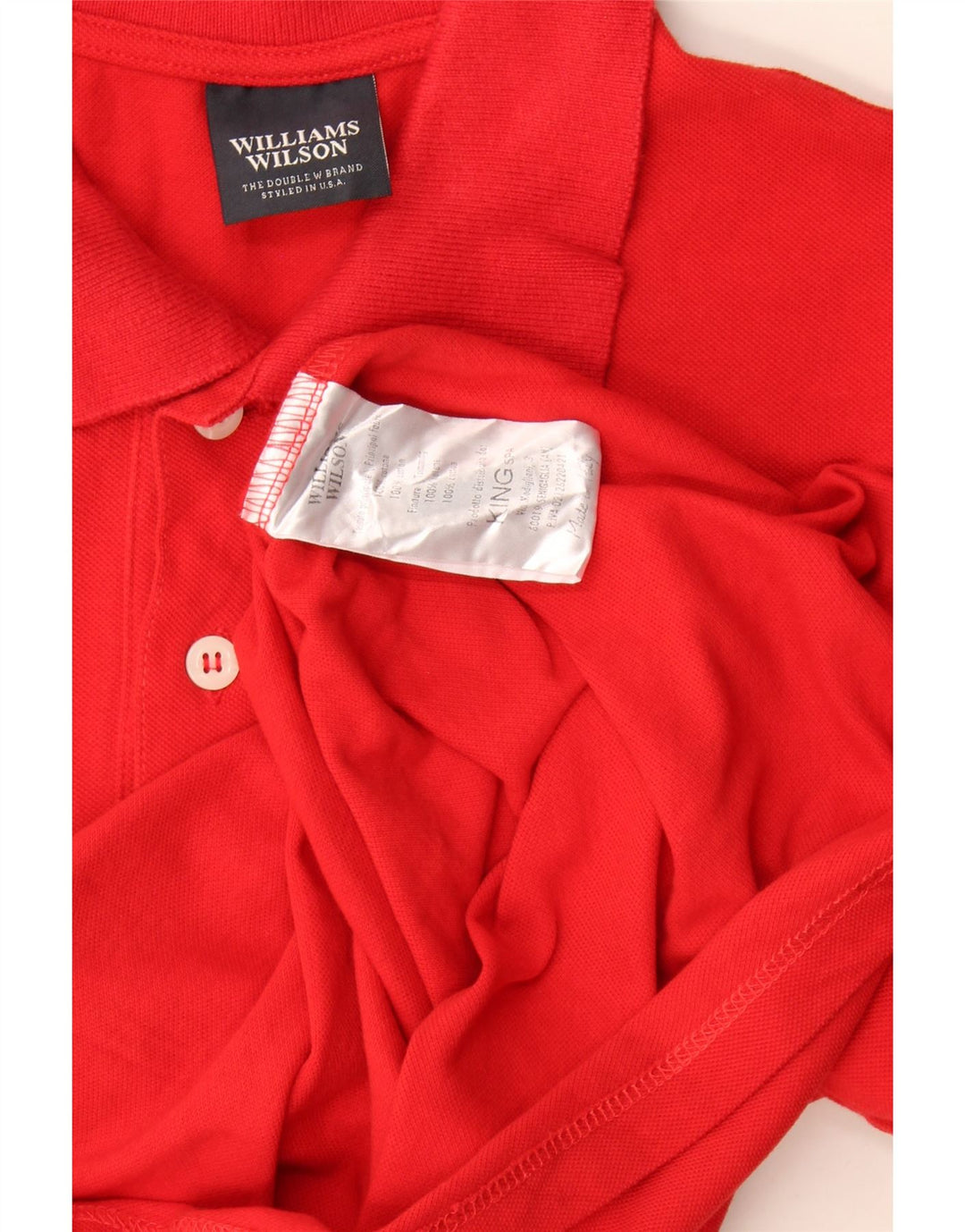 Williams Wilson Mens Polo Shirt Small Burgundy Cotton