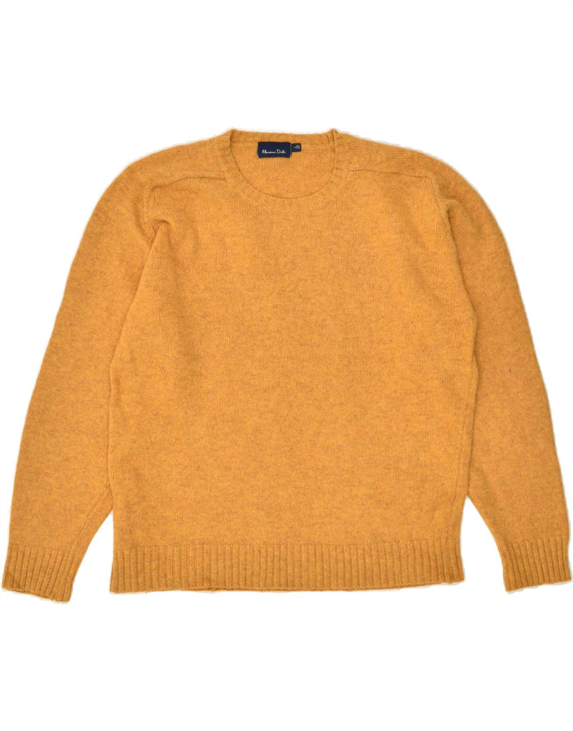 MASSIMO DUTTI Womens Crew Neck Jumper Sweater UK 16 Large Yellow Wool | Vintage Massimo Dutti | Thrift | Second-Hand Massimo Dutti | Used Clothing | Messina Hembry 