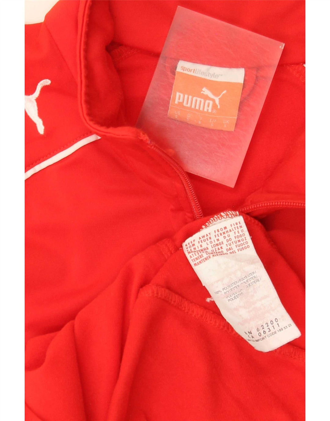 Puma Mens Tracksuit Top Jacket Small Orange Polyester