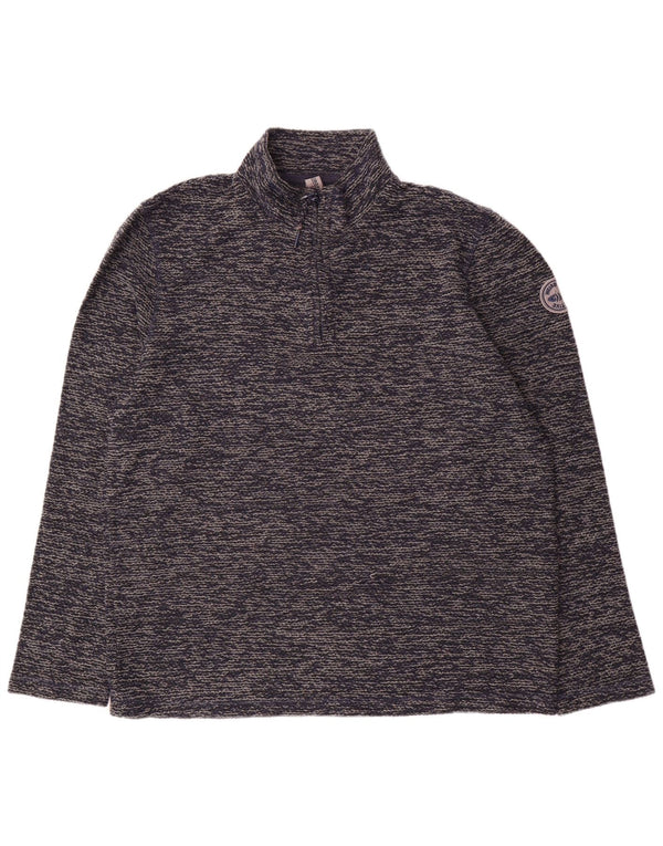Weird Fish Mens Zip Neck Sweatshirt Jumper XL Navy Blue Flecked Acrylic