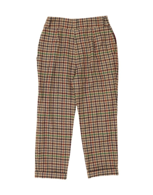 Vintage Womens High Waist Cropped Trousers W28 L24 Multicoloured Check
