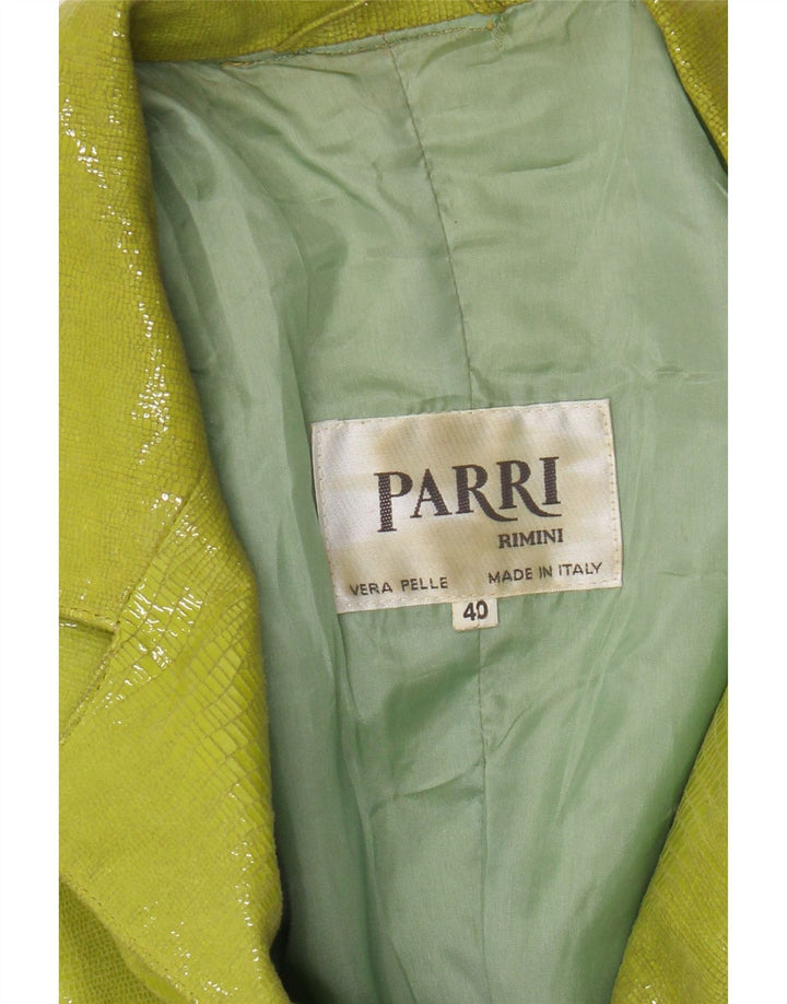 Vintage Womens 3 Button Blazer Jacket IT 40 Small Green Animal Print