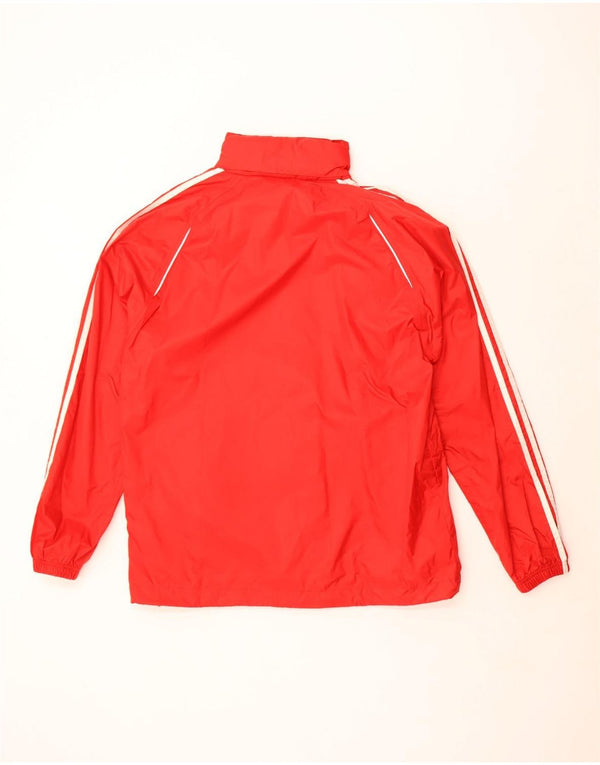 Adidas Mens Hooded Rain Jacket UK 38 Medium Red Polyester