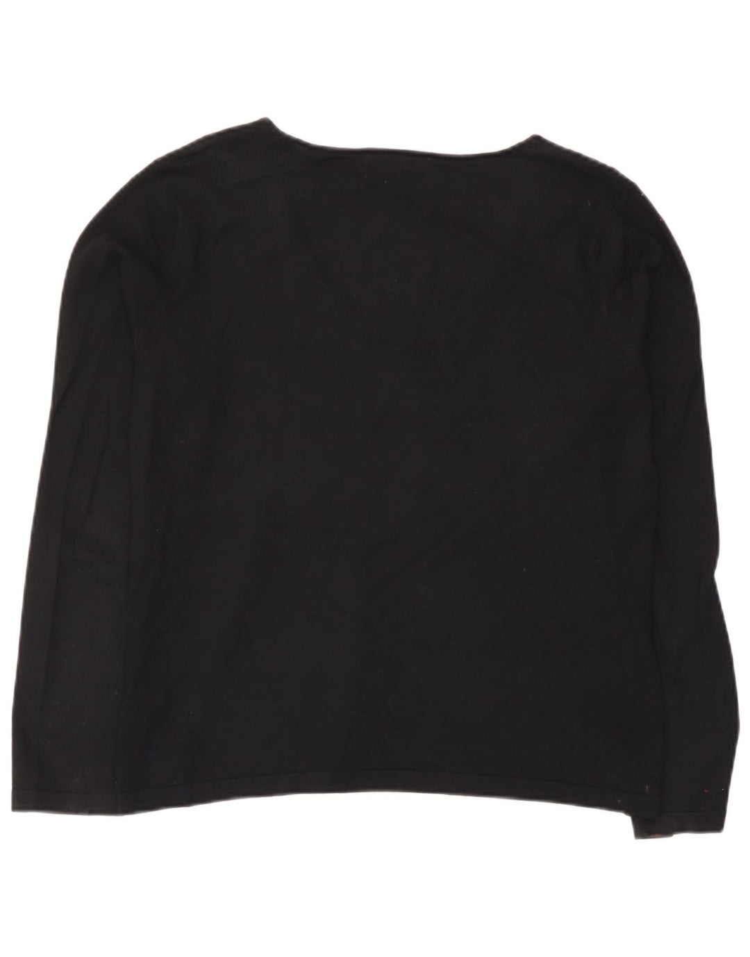 Marks & Spencer Womens Top Long Sleeve UK 14 Medium Black Viscose
