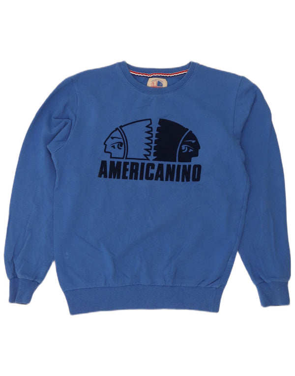 Americanino Boys Graphic Sweatshirt Jumper 13-14 Years Blue Cotton