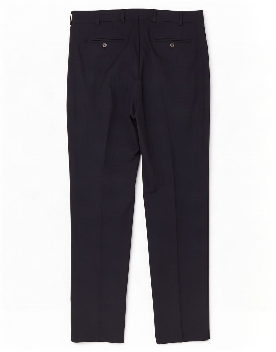 Jaeger Mens Straight Casual Trousers W36 L33 Navy Blue Wool
