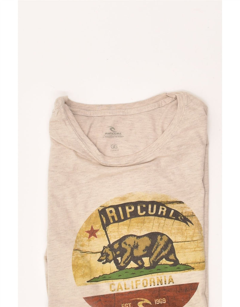 RIP CURL Mens Graphic T-Shirt Top Medium Beige Cotton | Vintage Rip Curl | Thrift | Second-Hand Rip Curl | Used Clothing | Messina Hembry 