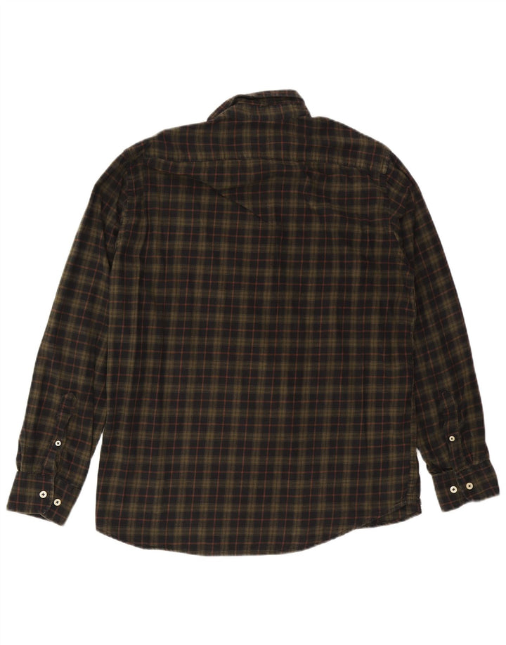 Carrera Mens Regular Fit Flannel Shirt XL Khaki Check Cotton