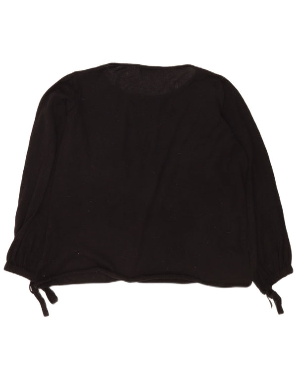 Zara Womens Oversized Boat Neck Jumper Sweater UK 10 Small Black Polyester