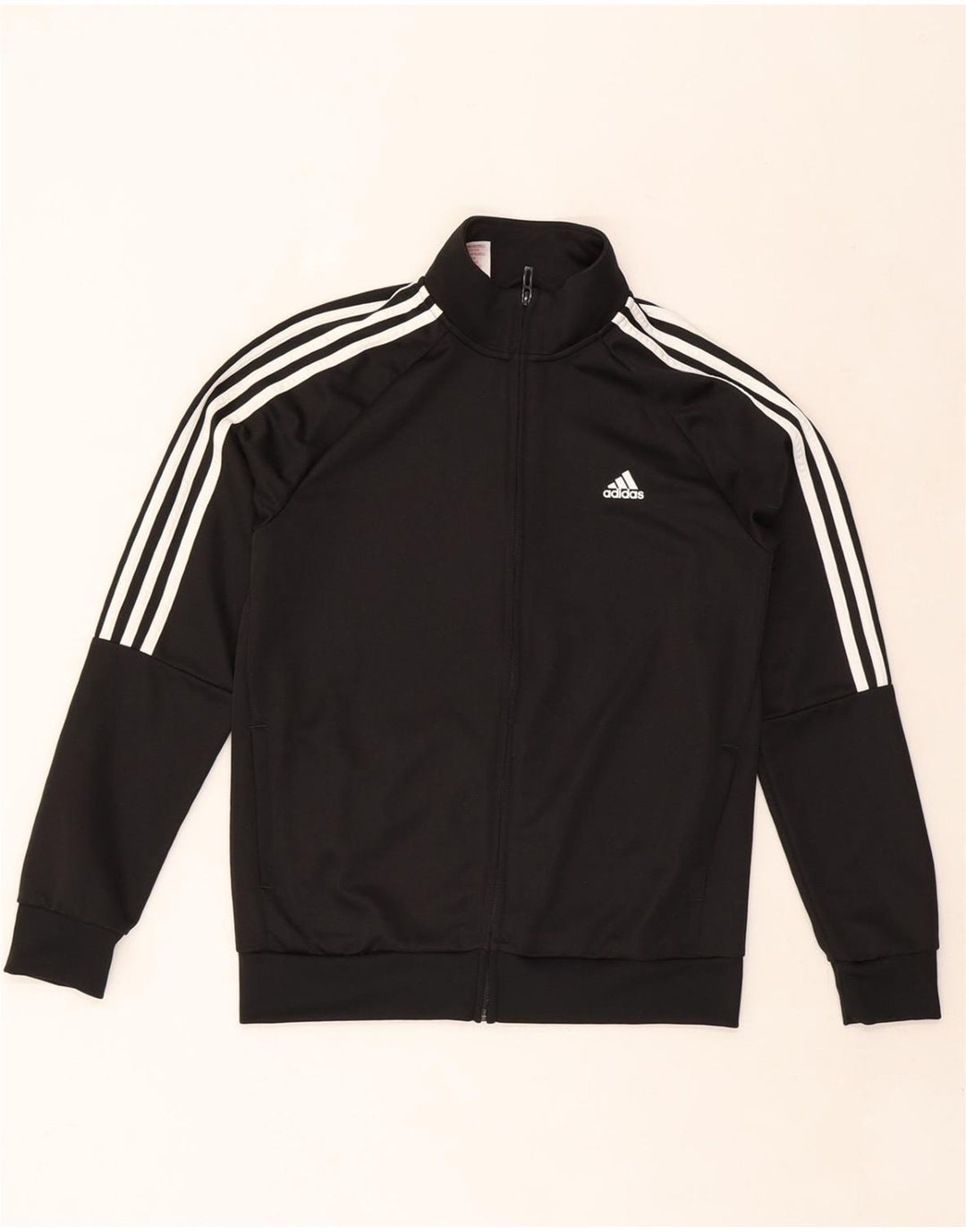 ADIDAS Boys Aeroready Tracksuit Top Jacket 13-14 Years Black Polyester