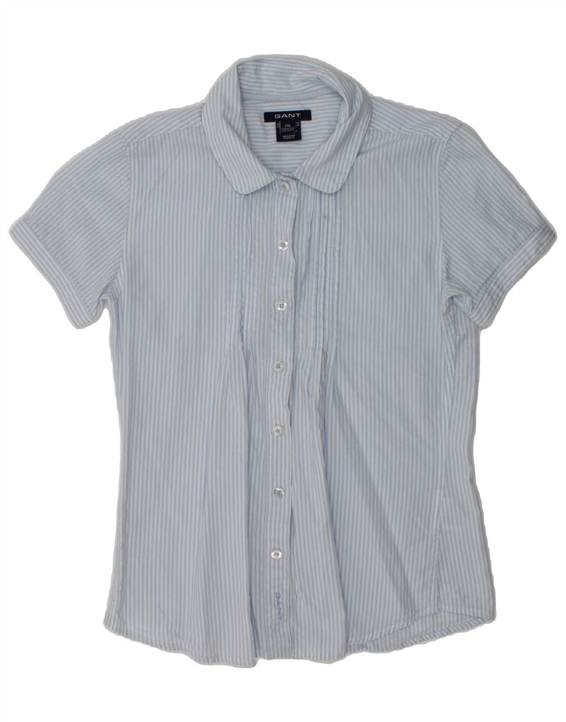 GANT Girls Short Sleeve Shirt 13-14 Years 2XL  Blue Striped Cotton | Vintage Gant | Thrift | Second-Hand Gant | Used Clothing | Messina Hembry 