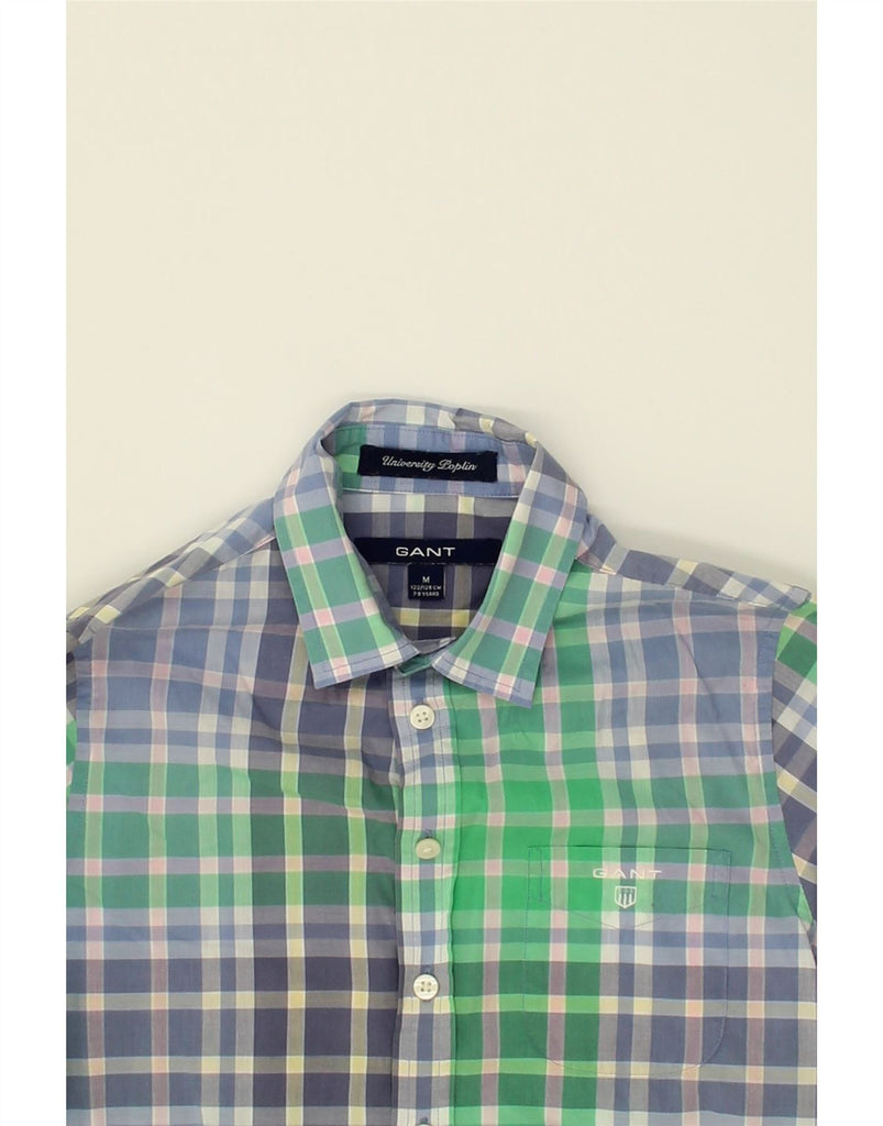 GANT Boys University Poplin Shirt 7-8 Years Medium  Green Check Cotton | Vintage Gant | Thrift | Second-Hand Gant | Used Clothing | Messina Hembry 