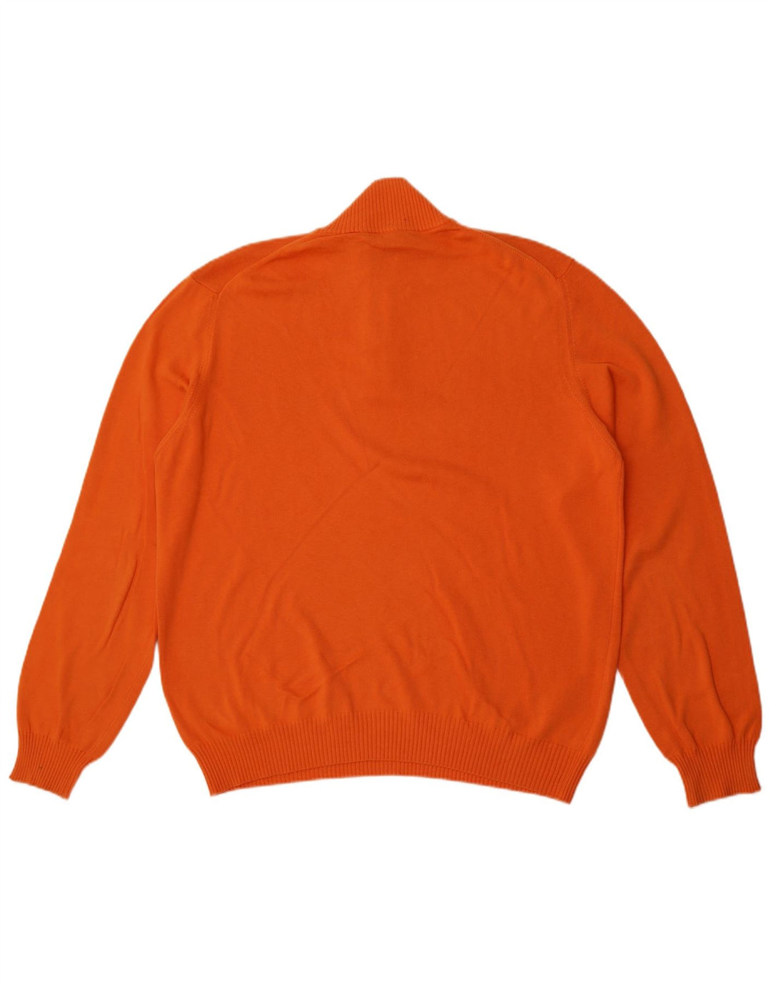 Henry Cottons Mens Zip Neck Jumper Sweater 2XL Orange Cotton