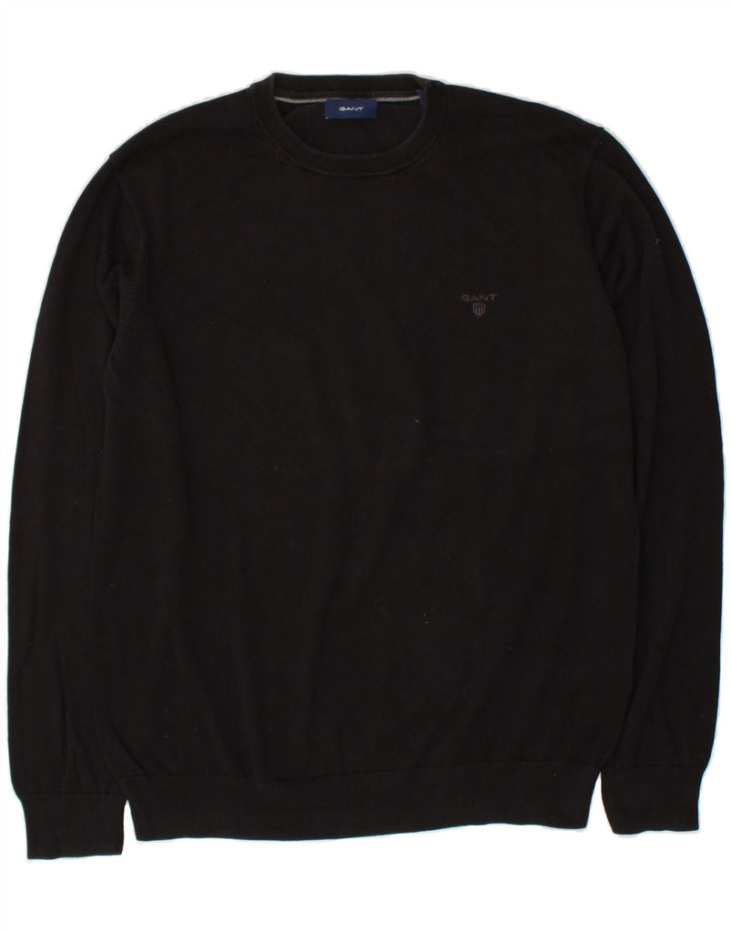 GANT Mens Crew Neck Jumper Sweater XL Black Cotton | Vintage Gant | Thrift | Second-Hand Gant | Used Clothing | Messina Hembry 