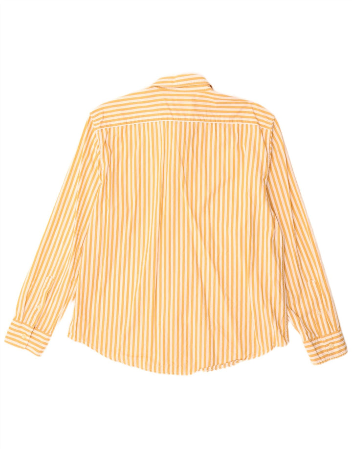 Dockers Mens Regular Fit Shirt Medium Yellow Pinstripe