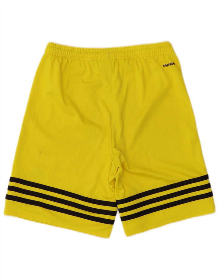 Adidas Boys Climalite Sport Shorts 11-12 Years Large Yellow Polyester