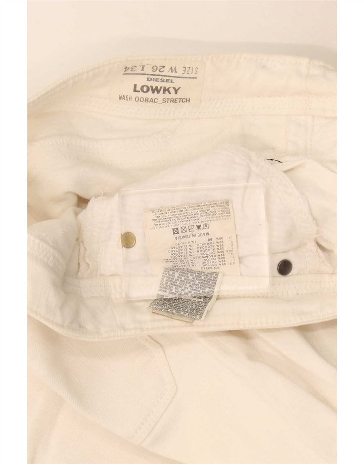 Diesel Womens Lowky Cropped Jeans W26 L24 Off White Cotton