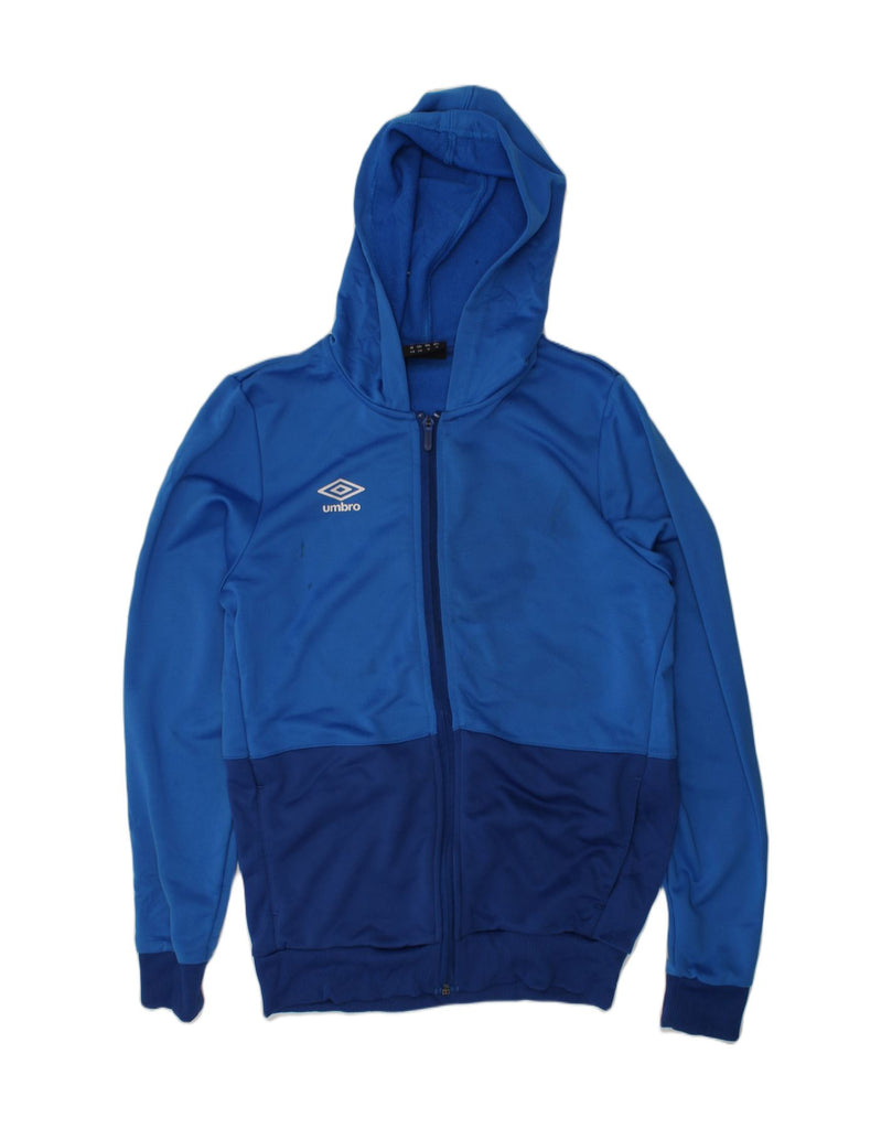 UMBRO Boys Hooded Tracksuit Top Jacket 13-14 Years XL Blue Polyester | Vintage Umbro | Thrift | Second-Hand Umbro | Used Clothing | Messina Hembry 