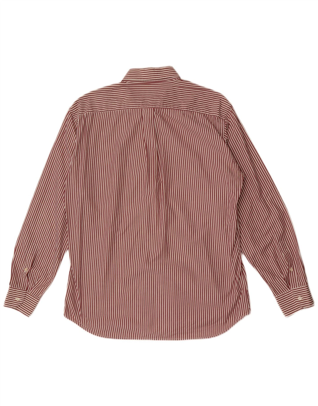 Navigare Mens Shirt Large Red Pinstripe Cotton