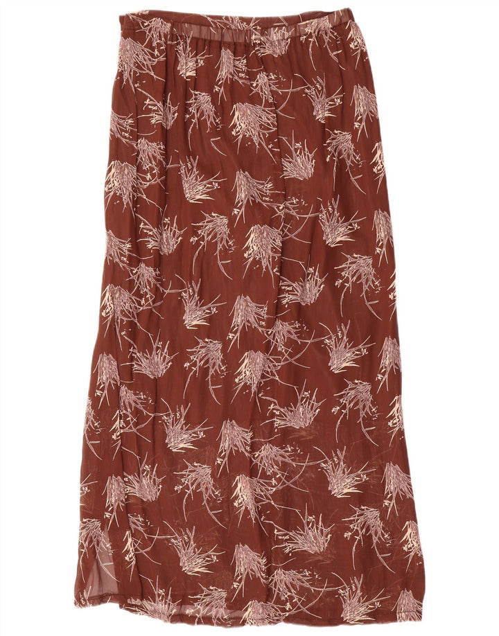 VINTAGE Womens Abstract Pattern Maxi Skirt W34 Large Maroon
