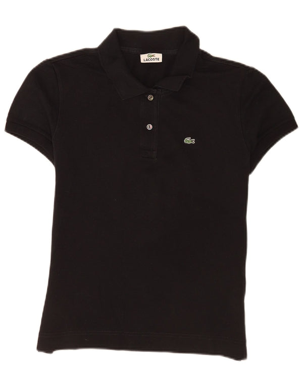 Lacoste Womens Polo Shirt Size 42 Large Black Cotton Sports