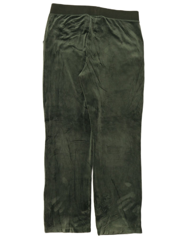 Juicy Couture Womens Velour Tracksuit Trousers UK 18 XL Khaki Polyester