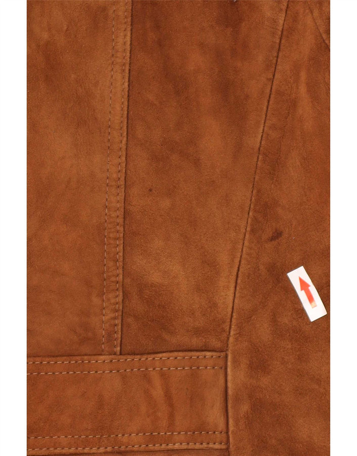 Vintage Mens Suede Jacket UK 38 Medium Brown Leather