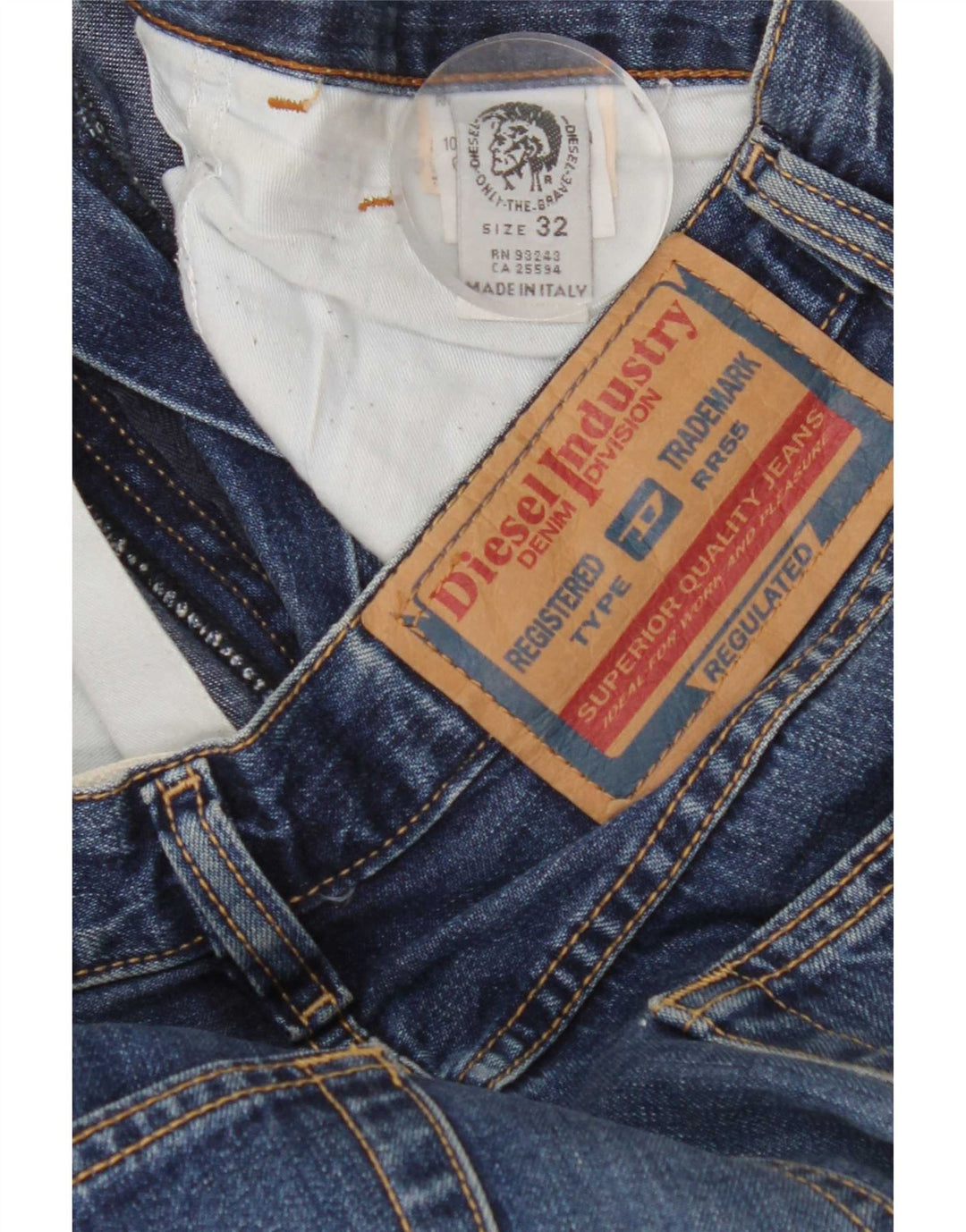 Diesel Mens Bootcut Jeans W32 L33 Blue Cotton