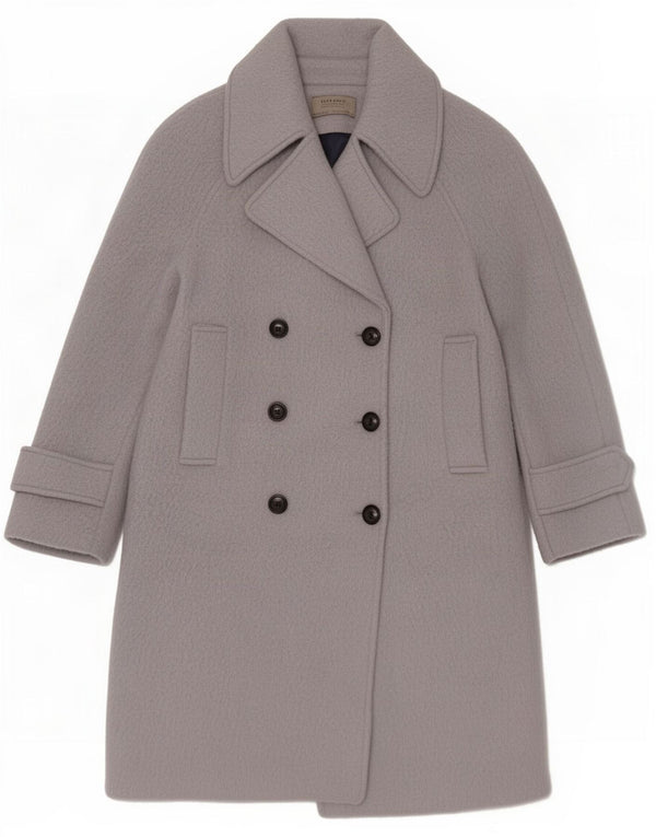 Zara Womens Double Breasted Coat UK 10 Small Blue